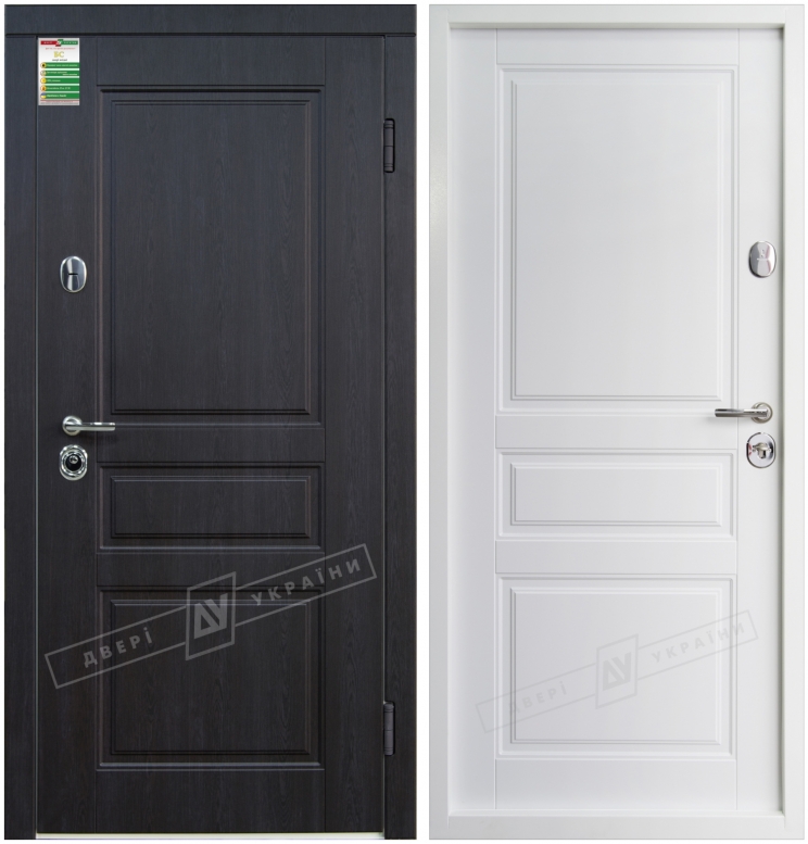 Двері вхідні серії "БС 3" модель ПРОВАНС 3 / Комплектація №2 KALE / Венге прованс СВ521V-1-43 / Білий супермат WHITE_02