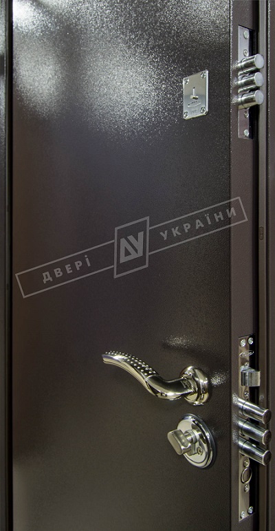 Двері вхідні САЛЮТ 2 метал/метал RAL 8019 [фурнітура: нержавіюча сталь]