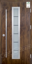 Двери входные уличные серии "GRAND HOUSE 73 mm" / Модель №1 / цвет: Тёмный орех / Ручка-скоба [2 стороны]