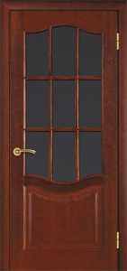 Двери межкомнатные ТМ "ТЕРМИНУС", модель: "МОДЕЛЬ 07", покрытие: шпонированные, цвет: Каштан, матовое стекло
