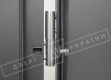 Двері вхідні для приватних будинків серії "GRAND HOUSE 73 mm" / Модель №7 / колір: Графіт металік / Захисна ручка на планці