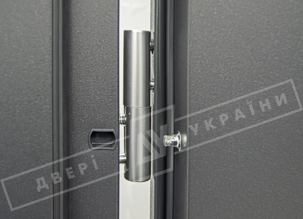 Двери входные уличные серии "GRAND HOUSE 73 mm" / Модель №2 / цвет: Графит металлик / Защитная ручка на планке
