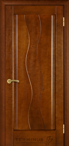 УЦІНЕНЕ Полотно дверні "Термінус" модель 10, р.2000 * 800, глухі, шпоновані, колір каштан.