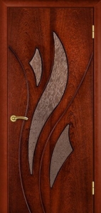 Двері міжкімнатні ТМ "ТЕРМІНУС", модель: "ЛІЛІЯ", покриття: шпоновані, колір: Сапелі, скло бронза