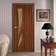 Двери межкомнатные ТМ "ОМИС", модель: "ФИЕСТА-ФЬЮЗИНГ", покрытие: ламинированные, цвет: Орех, матовое стекло + фьюзинг