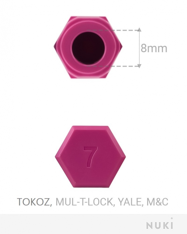 Адаптер NUKI до тумблеру циліндрів SECUREMME, Mul-T-Lock,YALE & M&C пурпуровий