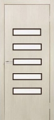 Двери межкомнатные ТМ "ОМИС", модель: "АККОРД 3", покрытие: ламинированные, цвет: Белёный дуб (штапик Венге), матовое стекло
