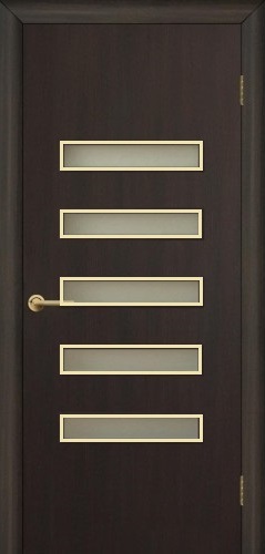 Двери межкомнатные ТМ "ОМИС", модель: "АККОРД 3", покрытие: ламинированные, цвет: Венге (штапик Белёный дуб), матовое стекло