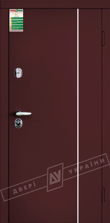Двери входные серии БС / ЛЕОН 3 / Винный бордовый софттач HRB-1418UD B10-0,35
