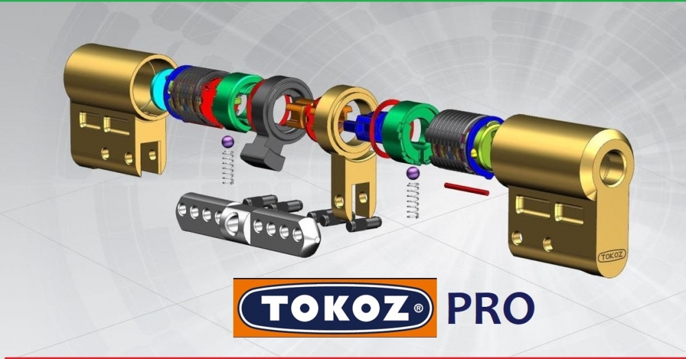 Цилиндр "TOKOZ" PRO 300 70mm (30*40T) [ ключ / тумблер ]