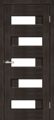 Двері міжкімнатні ТМ "ОМІС", модель: "ДОМІНО", покриття: ПВХ, колір: Венге, матове скло