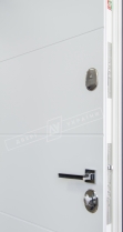 Двери входные серии "ИНТЕР" модель Стелла антрацит / Турин белый супермат "Кале"