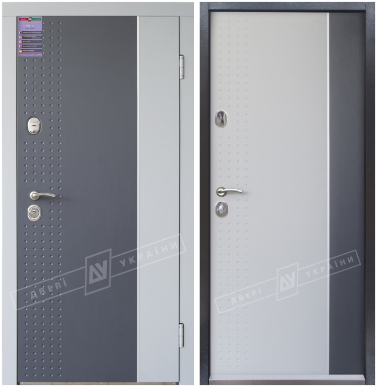 Двери входные серии "ИНТЕР 5" модель Леон 2 Кале антрацит светло-серый