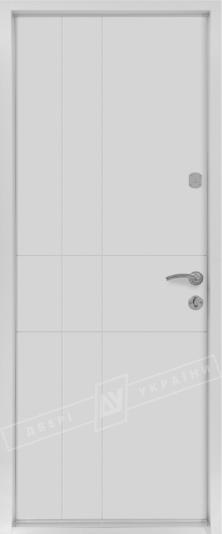Двери входные серии "СИТИ 3" / Комплектация №1 [KALE] / ГРАФИКА 2 / Антрацит ANT01-105C / Белый супермат WHITE_02
