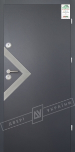 Двері вхідні для приватних будинків серії "GRAND HOUSE 56 mm" / Модель №6 / колір: Графіт металік муар