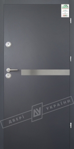 Двері вхідні для приватних будинків серії "GRAND HOUSE 56 mm" / Модель №8 / колір: Графіт металік муар
