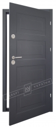 Двери входные уличные серии "GRAND HOUSE 56 mm" / модель ПРОВАНС 6 / цвет: Графит металлик муар