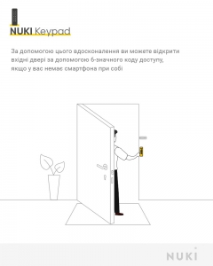 Считыватель электронный NUKI Keypad чёрный доступ за кодом