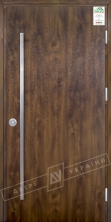 Двери входные уличные серии "GRAND HOUSE 73 mm" / модель ФЛЕШ / цвет: Тёмный орех / Ручка-скоба [2 стороны]