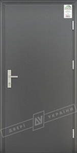 Двері вхідні для приватних будинків серії "GRAND HOUSE 73 mm" / модель: ФЛЕШ / колір: Графіт металік / Захисна ручка на планці