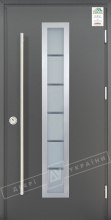 Двері вхідні для приватних будинків серії "GRAND HOUSE 73 mm" / Модель №1 / колір: Графіт металік / Ручка-скоба [2 сторони]