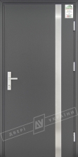 Двери входные уличные серии "GRAND HOUSE 73 mm" / Модель №7 / цвет: Графит металлик / Защитная ручка на планке