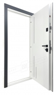 Двері вхідні внутрішні "БС 3", комплектація №2(Kale), модель"AL 08"попелястий металік мат.D9149-804-P5 Терм./білий супермат White-02