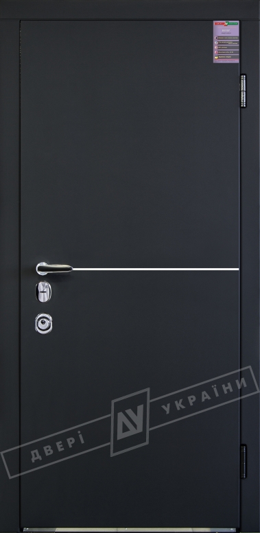 Двери входные серии ИНТЕР / Комплектация №3 [MOTTURA] / МОНАКО / Чёрный софттач RB5013UD-B10-0,35