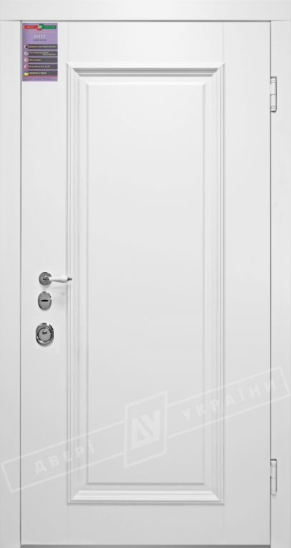 Двері вхідні серії ІНТЕР / Комплектація №1 [KALE] / ВЕРСАЛЬ 1 / Білий супермат WHITE_02