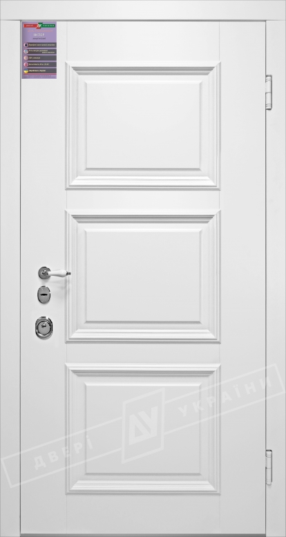 Двери входные серии ИНТЕР / Комплектация №1 [KALE] / ВЕРСАЛЬ 5 ПВХ / Белый супермат WHITE_02