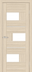 Двери межкомнатные ТМ "ОМИС", модель: "КУБ", покрытие: ПВХ, цвет: Белёный дуб, матовое стекло