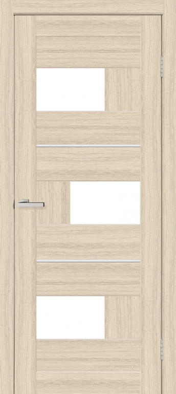 Двері міжкімнатні ТМ "ОМІС", модель: "КУБ", покриття: ПВХ, колір: Білий дуб, матове скло