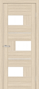 Двері міжкімнатні ТМ "ОМІС", модель: "КУБ", покриття: ПВХ, колір: Білий дуб, матове скло