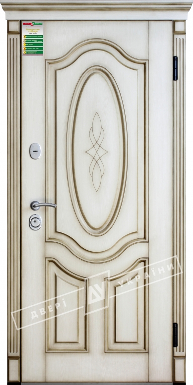 Двери входные серии БС / Комплектация №1 [RICCARDI] / ЛЕДИ / Дуб ценамон OAK 1101-07 + ПАТИНА