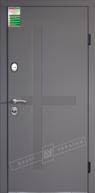 Двері вхідні серії БС / Комплектація №1 [RICCARDI] / ЛЕКС / Елегантний сірий софттач HRB 9377UD B10-0,35