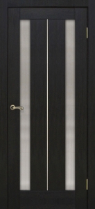 Двери межкомнатные ТМ "ОМИС", модель: "СТЕЛЛА", покрытие: ПВХ, цвет: Венге дымчатый, матовое стекло