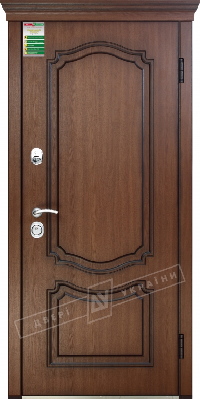 Двері вхідні серії БС / Комплектація №1 [RICCARDI] / МІЛЕНА / Горіх гварнері + ПАТИНА