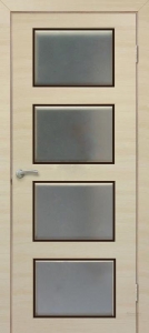 Двери межкомнатные ТМ "ОМИС", модель: "АЛЬТА 3", покрытие: ламинированные, цвет: Белёный дуб (штапик Венге), матовое стекло