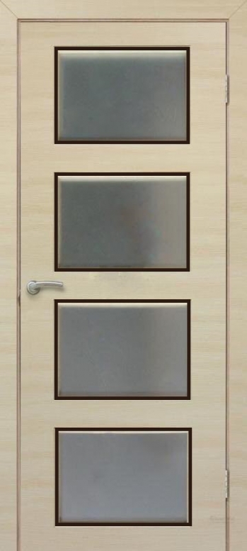 Двери межкомнатные ТМ "ОМИС", модель: "АЛЬТА 3", покрытие: ламинированные, цвет: Белёный дуб (штапик Венге), матовое стекло