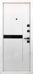 Двері вхідні внутрішні"Сіті 3/1M",модель"Еліс" чорна шагрень Black-101C Терм./білий супермат мат.White-02