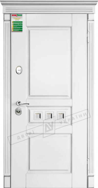 Двері вхідні серії БС / ПРОВАНС 3 Кристал / Білий супермат WHITE_02