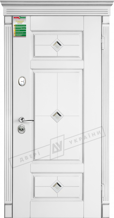 Двері вхідні серії БС / ПРОВАНС 4 Кристал / Білий супермат WHITE_02