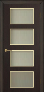 Двері міжкімнатні ТМ "ОМІС", модель: "АЛЬТА 3", покриття: ламіновані, колір: Венге (штапик Білий дуб), матове скло