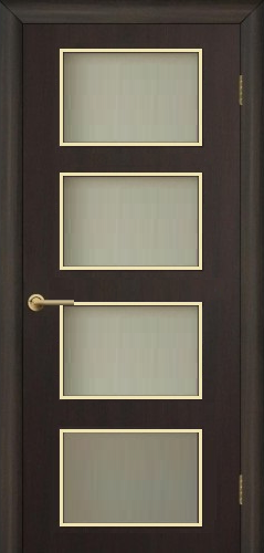 Двери межкомнатные ТМ "ОМИС", модель: "АЛЬТА 3", покрытие: ламинированные, цвет: Венге (штапик Белёный дуб), матовое стекло