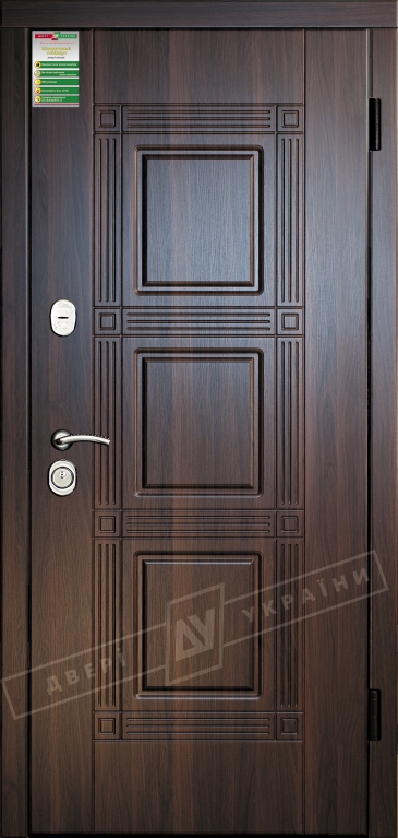 Двері вхідні серії БС / Комплектація №1 [RICCARDI] / ТРОЯ / Темний горіх МВР 68Т
