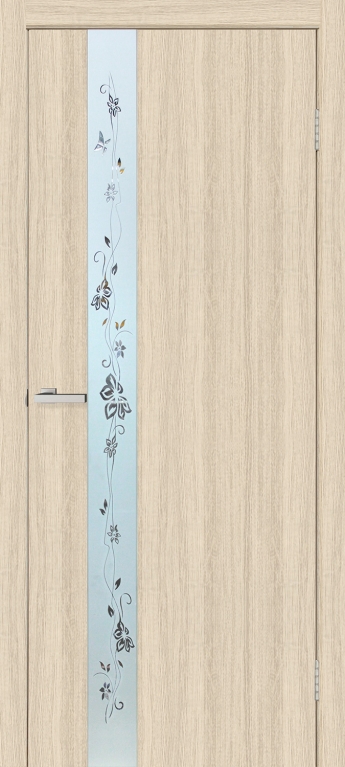 Двері міжкімнатні ТМ "ОМІС", модель: "ДЗЕРКАЛО 2", покриття: ламіновані, колір: Білий дуб, дзеркало з декором