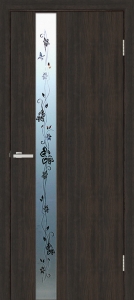 Двері міжкімнатні ТМ "ОМІС", модель: "ДЗЕРКАЛО 2", покриття: ламіновані, колір: Венге, дзеркало з декором
